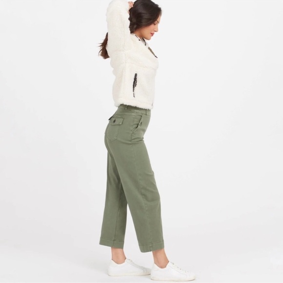 SPANX Stretch Twill Cropped Wide Leg Pants - Picture 6 of 10